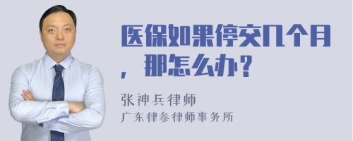 医保如果停交几个月，那怎么办？