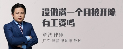 没做满一个月被开除有工资吗