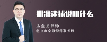 批准逮捕说明什么