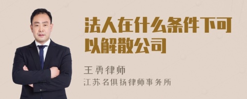 法人在什么条件下可以解散公司