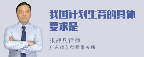 我国计划生育的具体要求是