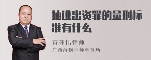 抽逃出资罪的量刑标准有什么