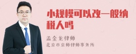 小规模可以改一般纳税人吗