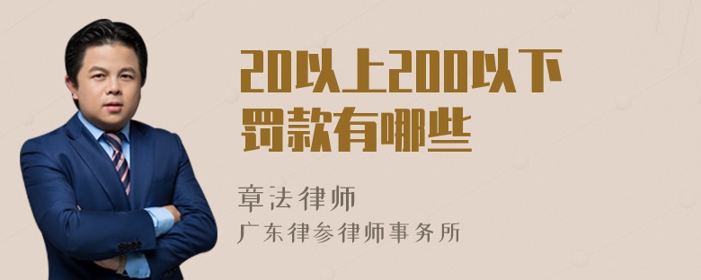 20以上200以下罚款有哪些