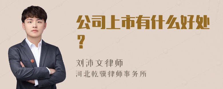 公司上市有什么好处？