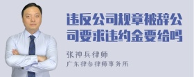 违反公司规章被辞公司要求违约金要给吗