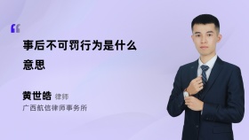 事后不可罚行为是什么意思