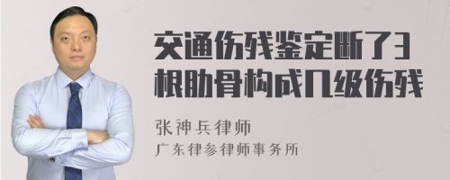 交通伤残鉴定断了3根肋骨构成几级伤残