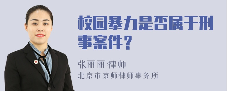 校园暴力是否属于刑事案件？