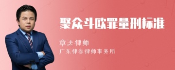 聚众斗欧罪量刑标准