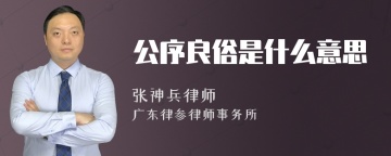 公序良俗是什么意思