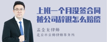 上班一个月没签合同被公司辞退怎么赔偿