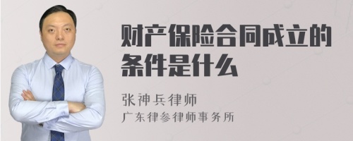 财产保险合同成立的条件是什么