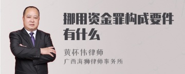 挪用资金罪构成要件有什么