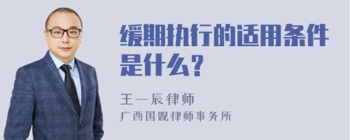 缓期执行的适用条件是什么？