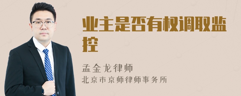 业主是否有权调取监控