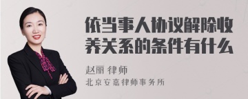 依当事人协议解除收养关系的条件有什么