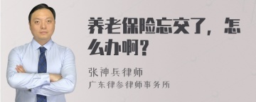 养老保险忘交了，怎么办啊？