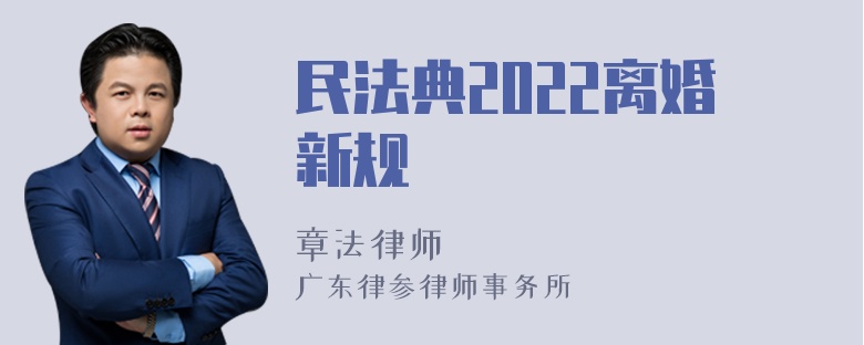 民法典2022离婚新规