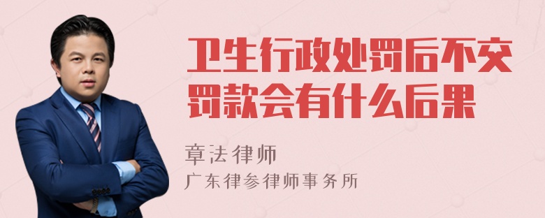 卫生行政处罚后不交罚款会有什么后果