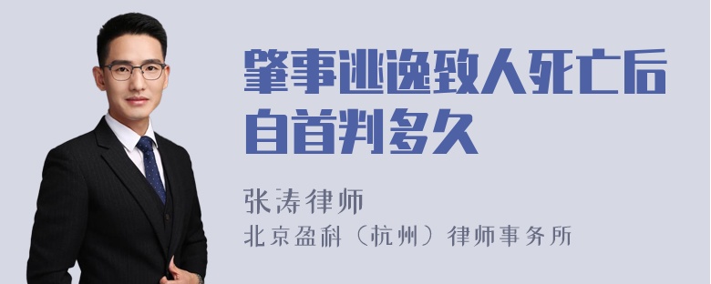 肇事逃逸致人死亡后自首判多久