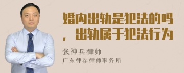 婚内出轨是犯法的吗，出轨属于犯法行为