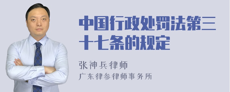 中国行政处罚法第三十七条的规定