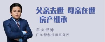 父亲去世 母亲在世 房产继承