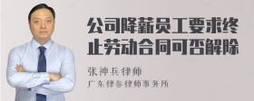 公司降薪员工要求终止劳动合同可否解除