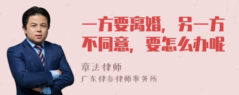 一方要离婚，另一方不同意，要怎么办呢