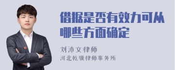 借据是否有效力可从哪些方面确定