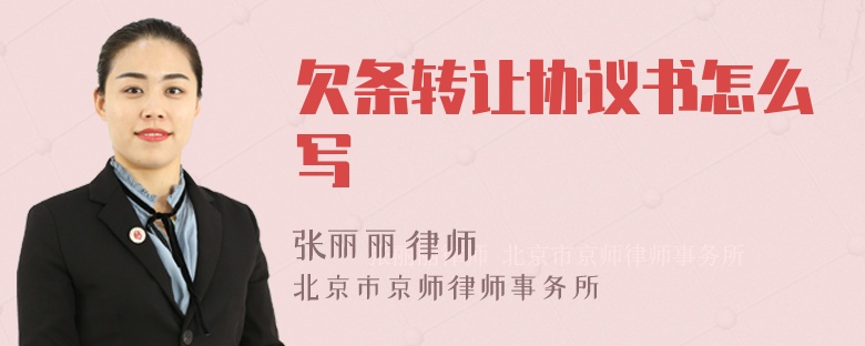 欠条转让协议书怎么写