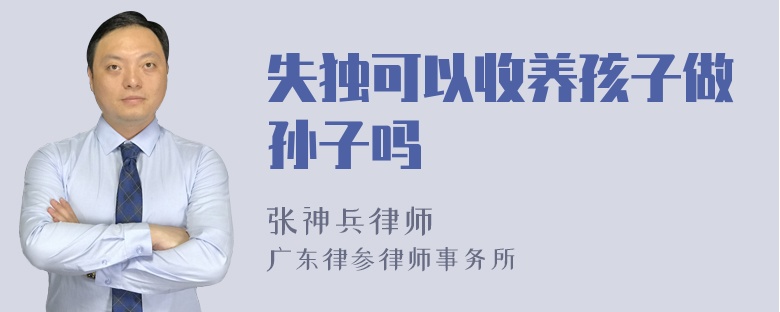 失独可以收养孩子做孙子吗