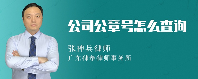 公司公章号怎么查询