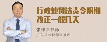 行政处罚法责令限期改正一般几天