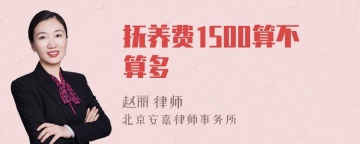 抚养费1500算不算多