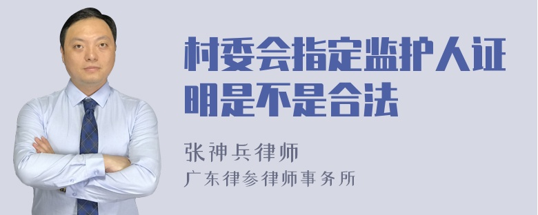 村委会指定监护人证明是不是合法