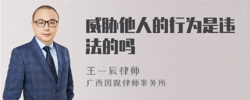 威胁他人的行为是违法的吗