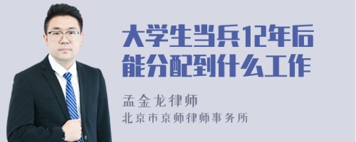 大学生当兵12年后能分配到什么工作