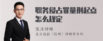 职务侵占罪量刑起点怎么规定