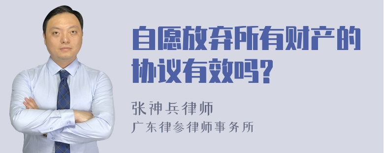 自愿放弃所有财产的协议有效吗?