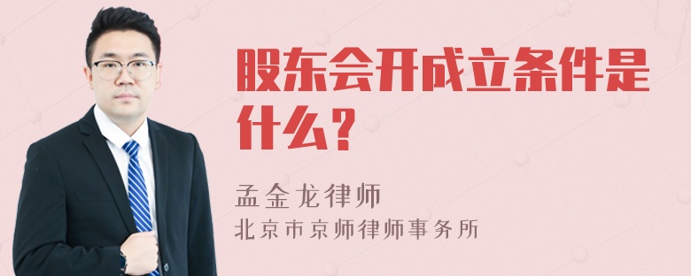 股东会开成立条件是什么？