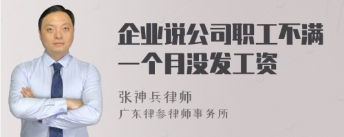 企业说公司职工不满一个月没发工资