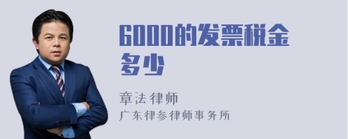 6000的发票税金多少