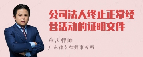 公司法人终止正常经营活动的证明文件