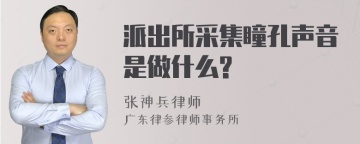 派出所采集瞳孔声音是做什么?