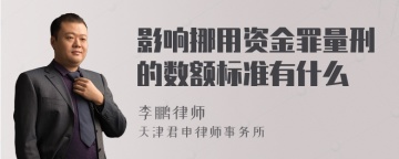 影响挪用资金罪量刑的数额标准有什么