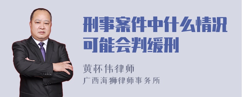 刑事案件中什么情况可能会判缓刑