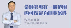 金额多少在一般范围内可以定为刑事案件