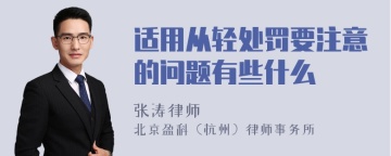 适用从轻处罚要注意的问题有些什么